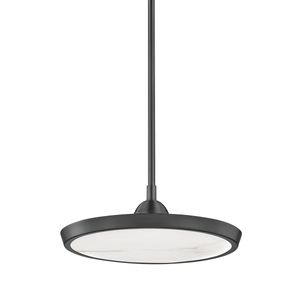 Draper Pendant 15.5" in bronze shown from a second angle to highlight the shade shape and metal detail.