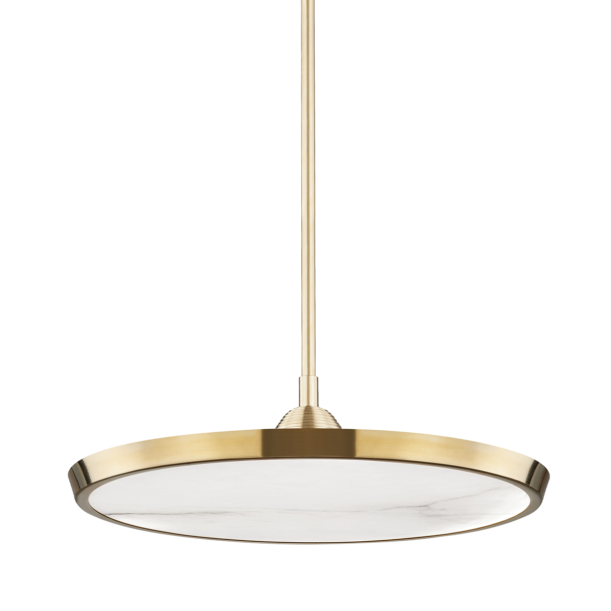 Draper Pendant 20.25" in aged brass — a Hudson Valley pendant for kitchens, entries, and dining rooms at Laurie Yapp Home.