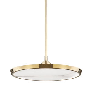 Draper Pendant 20.25" in aged brass — a Hudson Valley pendant for kitchens, entries, and dining rooms at Laurie Yapp Home.