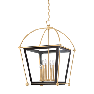 Hollis Lantern 0" in aged brass — a Hudson Valley lantern for entries, foyers, and covered porches at Laurie Yapp Home.
