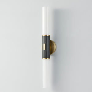 Close-up of the Crewe Wall Sconce 5" x 26.25" showing the arm curve and shade silhouette.