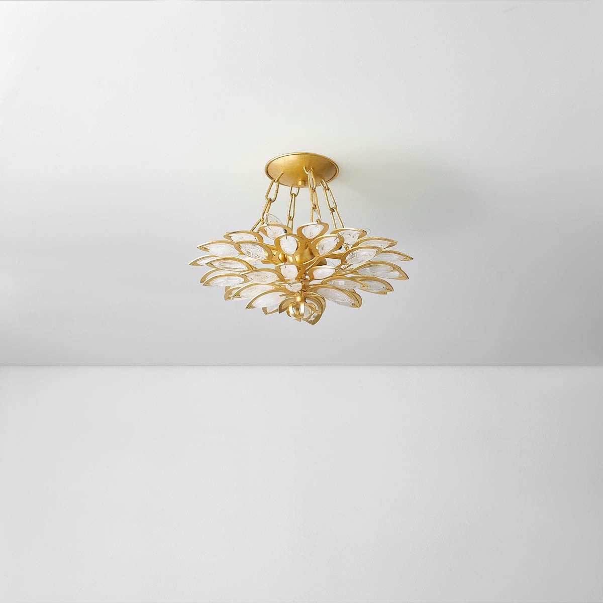 Vittoria Semi Flush shown from the front to reveal the shade profile and mounting canopy.