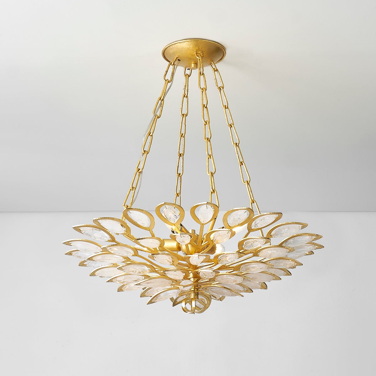Close-up of the Vittoria Chandelier 24" showing the frame, arms, and shade detail.