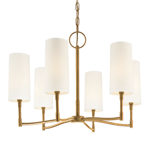 Dillon Chandelier 25" in aged brass — a Hudson Valley chandelier for dining rooms, entries, and living rooms at Laurie Yapp Home.
