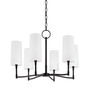 Dillon Chandelier 25" in bronze shown from a second angle to highlight the frame, arms, and shade detail.