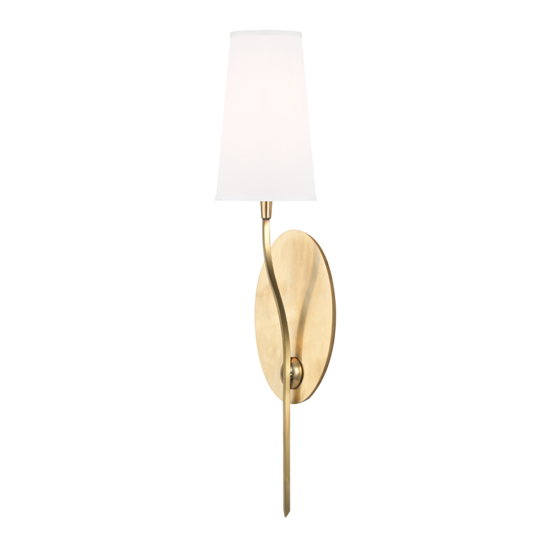 Rutland Wall Sconce 5" in aged brass — a Hudson Valley wall sconce for bathrooms, hallways, and living rooms at Laurie Yapp Home.