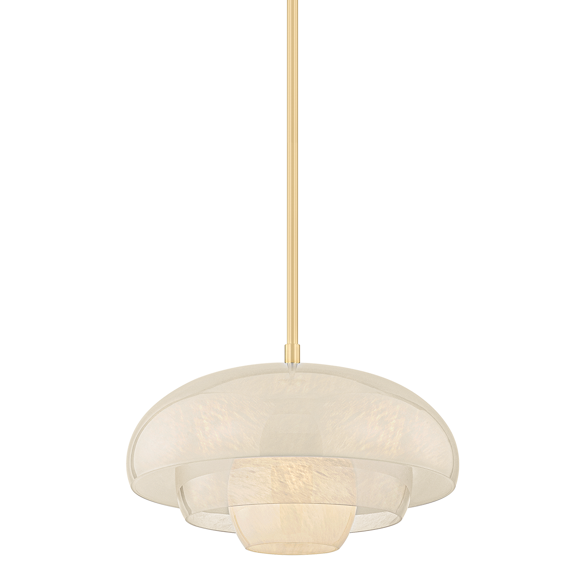Auburndale Pendant in aged brass — a Hudson Valley pendant for kitchens, entries, and dining rooms at Laurie Yapp Home.