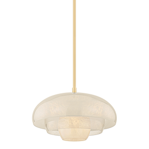 Auburndale Pendant in aged brass — a Hudson Valley pendant for kitchens, entries, and dining rooms at Laurie Yapp Home.