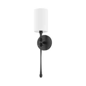 Guilford Wall Sconce in dark bronze shown from a second angle to highlight the arm curve and shade silhouette.