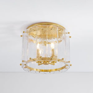 Rio Flush Mount shown from the front to reveal the shade profile and mounting canopy.