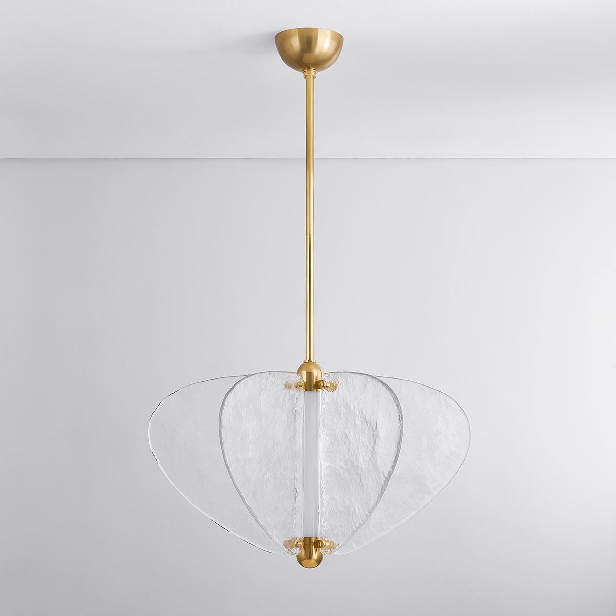 Freya Chandelier shown from the front to reveal the frame, arms, and shade detail.