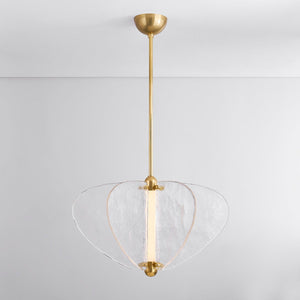 Close-up of the Freya Chandelier showing the frame, arms, and shade detail.