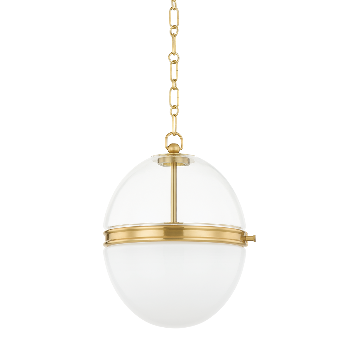 Donnell Pendant 17.5" in aged brass — a Hudson Valley pendant for kitchens, entries, and dining rooms at Laurie Yapp Home.