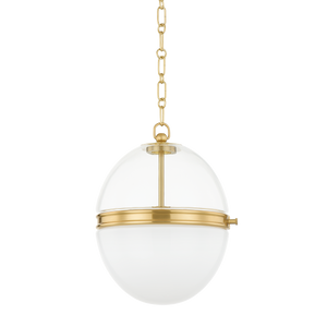 Donnell Pendant 17.5" in aged brass — a Hudson Valley pendant for kitchens, entries, and dining rooms at Laurie Yapp Home.