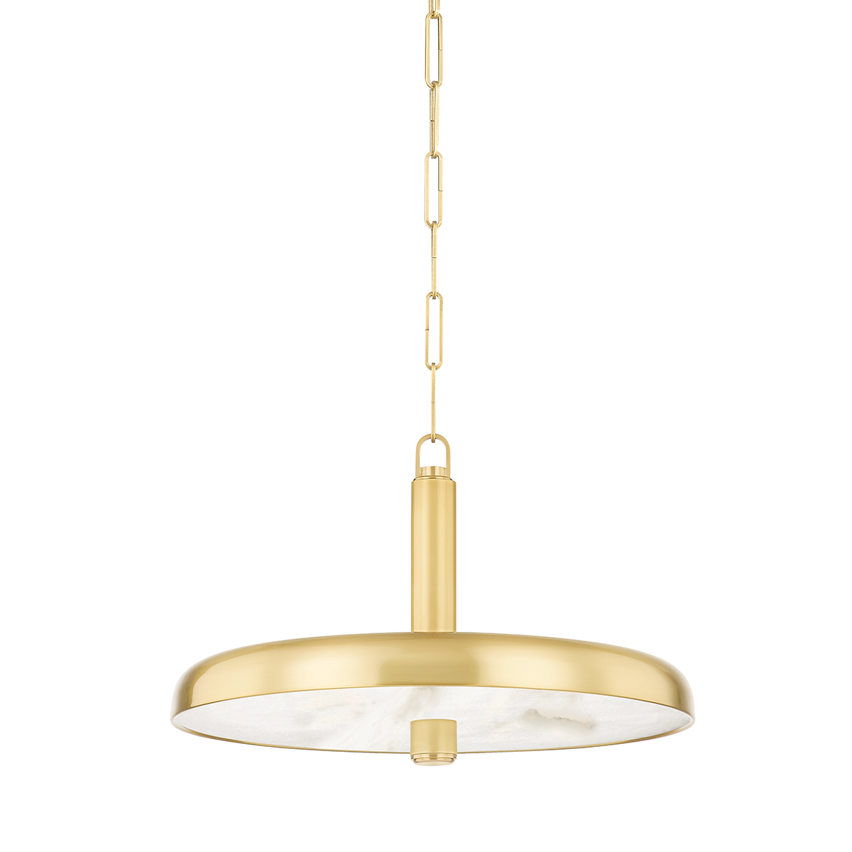 Reynolds Pendant 19.75" in aged brass — a Hudson Valley pendant for kitchens, entries, and dining rooms at Laurie Yapp Home.