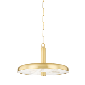 Reynolds Pendant 19.75" in aged brass — a Hudson Valley pendant for kitchens, entries, and dining rooms at Laurie Yapp Home.