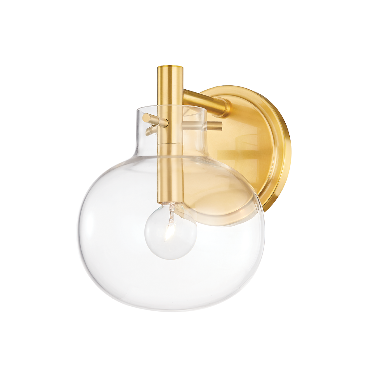 Hempstead Wall Sconce in aged brass — a Hudson Valley wall sconce for bathrooms, hallways, and living rooms at Laurie Yapp Home.
