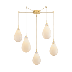 Ironwood Chandelier 30" x 14" in aged brass — a Hudson Valley chandelier for dining rooms, entries, and living rooms at Laurie Yapp Home.