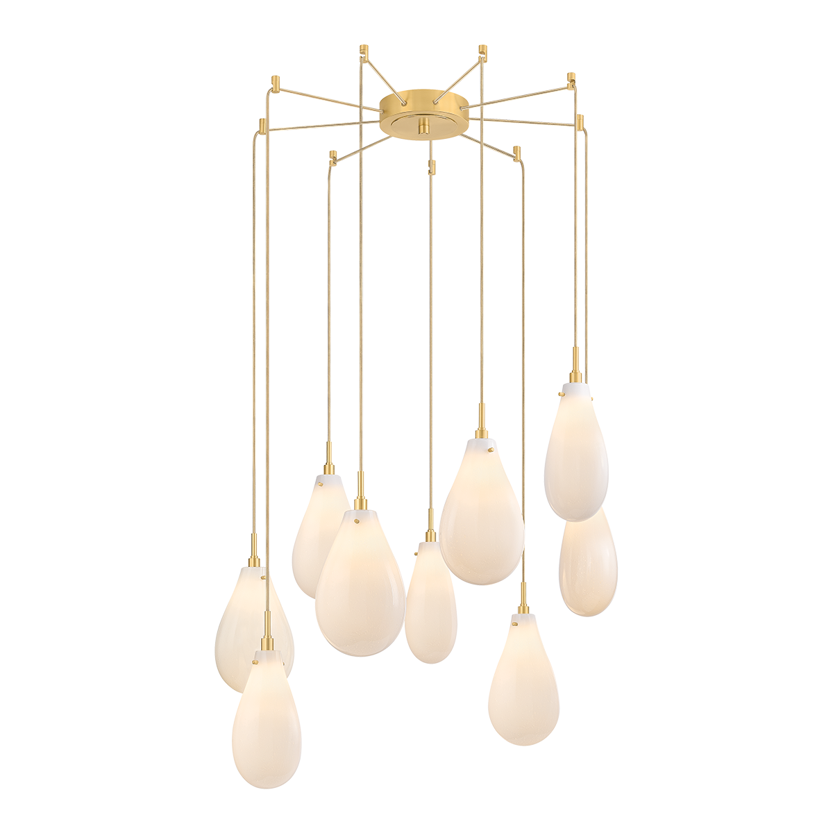 Ironwood Chandelier 30" x 38.25" in aged brass — a Hudson Valley chandelier for dining rooms, entries, and living rooms at Laurie Yapp Home.