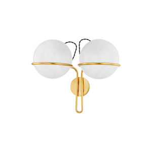 Hingham Wall Sconce in aged brass — a Hudson Valley wall sconce for bathrooms, hallways, and living rooms at Laurie Yapp Home.