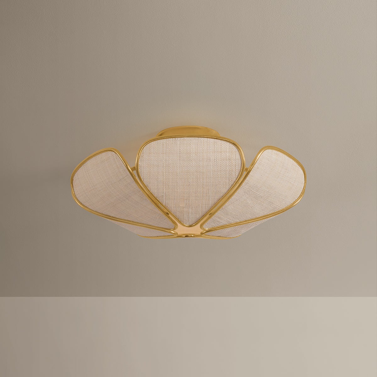 Bayville Semi Flush shown from the front to reveal the shade profile and mounting canopy.
