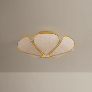 Bayville Semi Flush shown from the front to reveal the shade profile and mounting canopy.