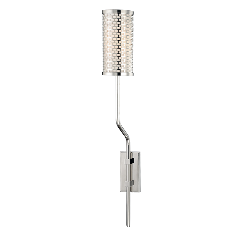 Hugo Wall Sconce in polished nickel — a Hudson Valley wall sconce for bathrooms, hallways, and living rooms at Laurie Yapp Home.