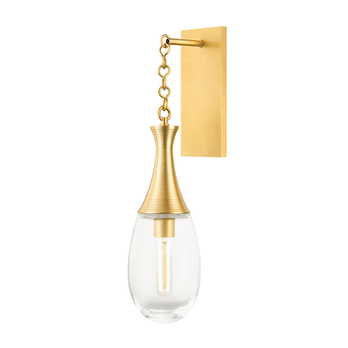 Southold Wall Sconce in aged brass — a Hudson Valley wall sconce for bathrooms, hallways, and living rooms at Laurie Yapp Home.