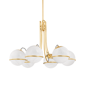Hingham Chandelier in aged brass — a Hudson Valley chandelier for dining rooms, entries, and living rooms at Laurie Yapp Home.