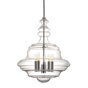 Washington Lantern 20" in polished nickel shown from a second angle to highlight the frame and glass panel detail.