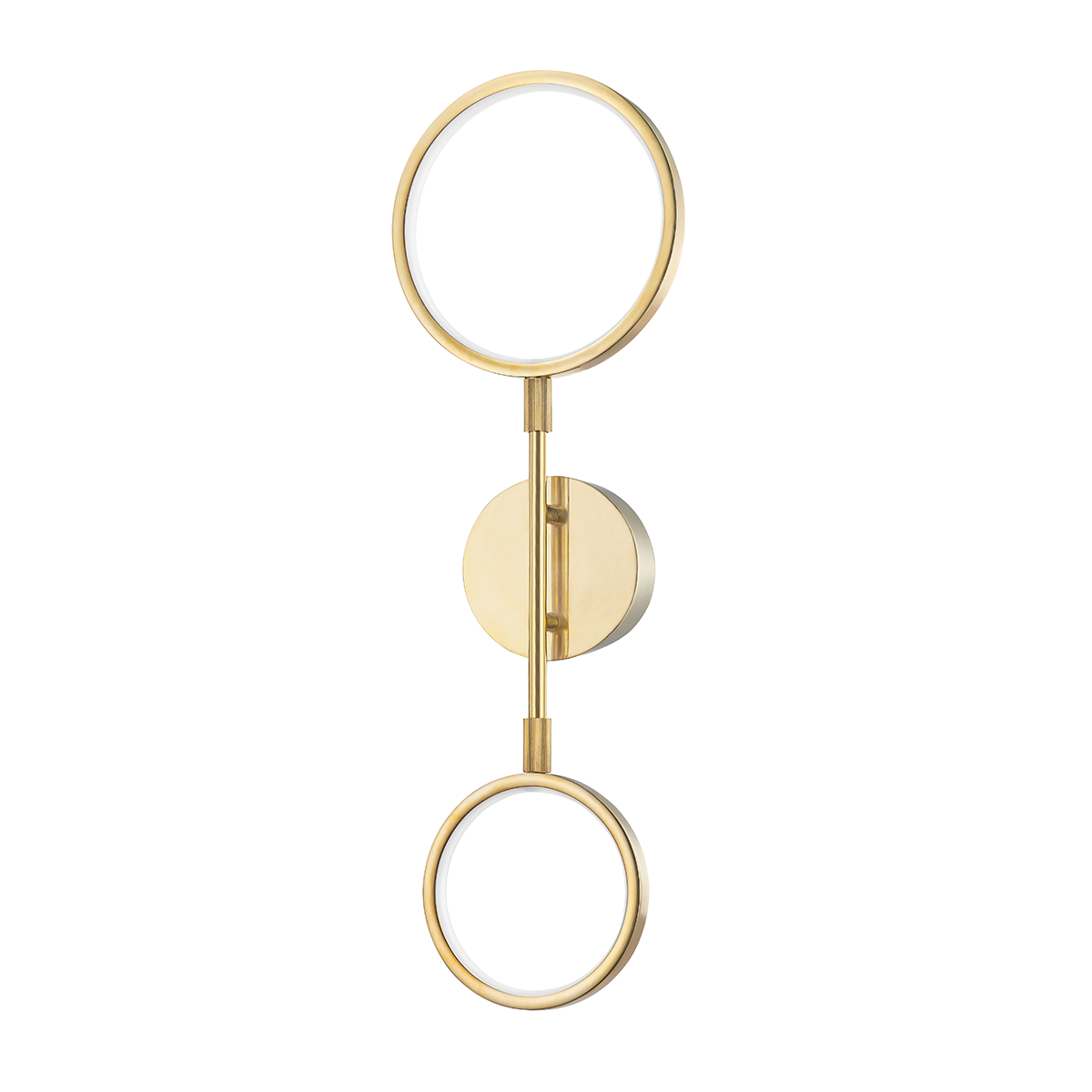 Saturn Wall Sconce in aged brass — a Hudson Valley wall sconce for bathrooms, hallways, and living rooms at Laurie Yapp Home.