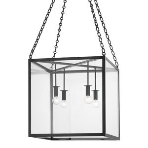 Catskill Lantern 18" shown from a second angle to highlight the frame and glass panel detail.
