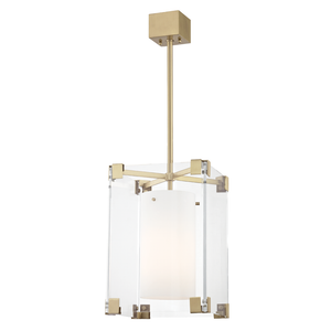 Achilles Pendant 13.25" in aged brass — a Hudson Valley pendant for kitchens, entries, and dining rooms at Laurie Yapp Home.