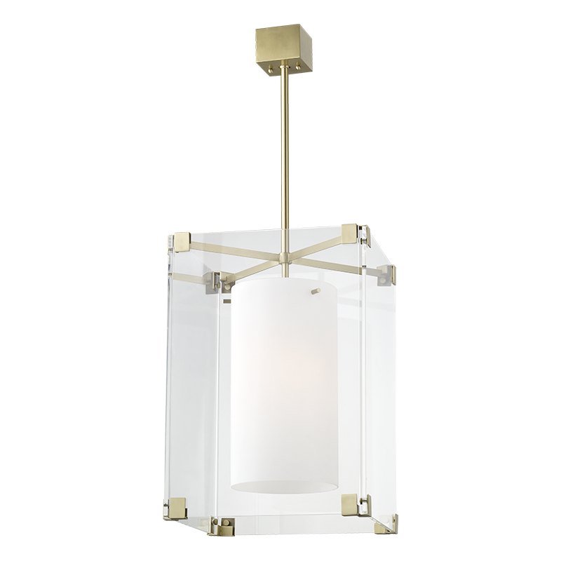 Achilles Pendant 18" in aged brass — a Hudson Valley pendant for kitchens, entries, and dining rooms at Laurie Yapp Home.