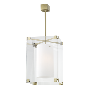 Achilles Pendant 18" in aged brass — a Hudson Valley pendant for kitchens, entries, and dining rooms at Laurie Yapp Home.