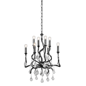 Aveline Chandelier 22" — a Corbett chandelier for dining rooms, entries, and living rooms at Laurie Yapp Home.