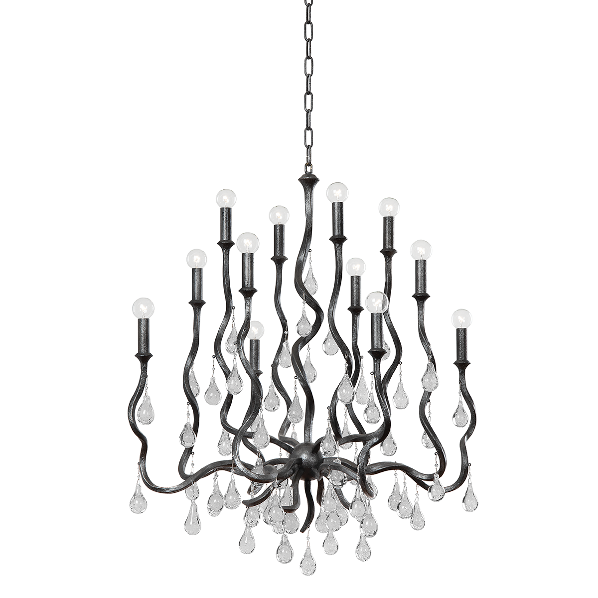 Aveline Chandelier 33.25" — a Corbett chandelier for dining rooms, entries, and living rooms at Laurie Yapp Home.