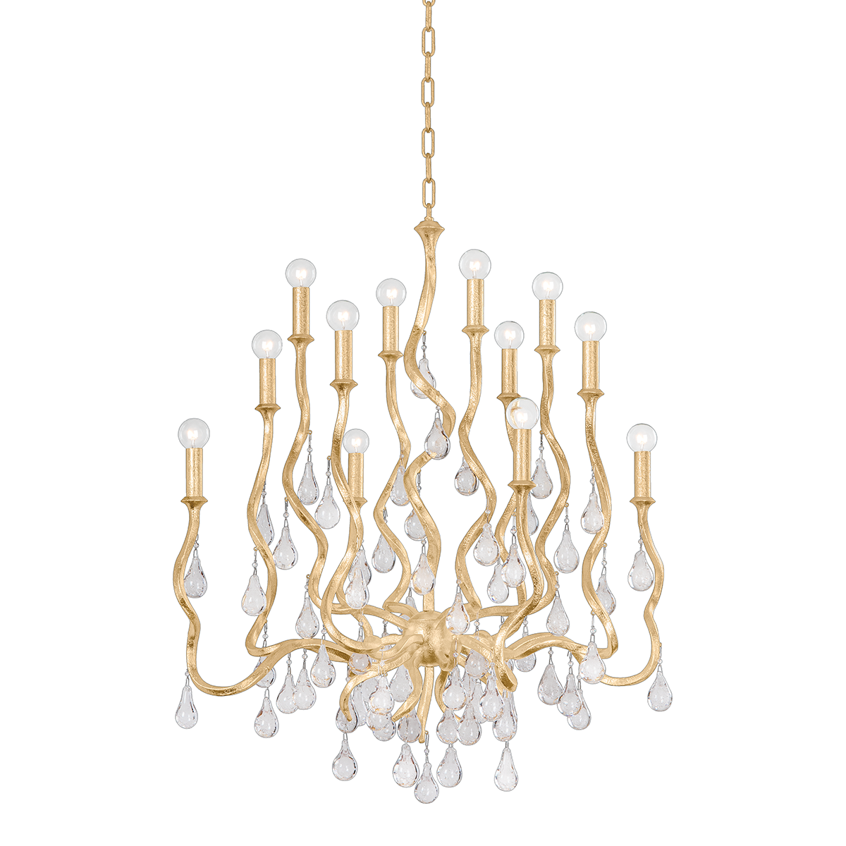 Aveline Chandelier 33.25" — a Corbett chandelier for dining rooms, entries, and living rooms at Laurie Yapp Home.