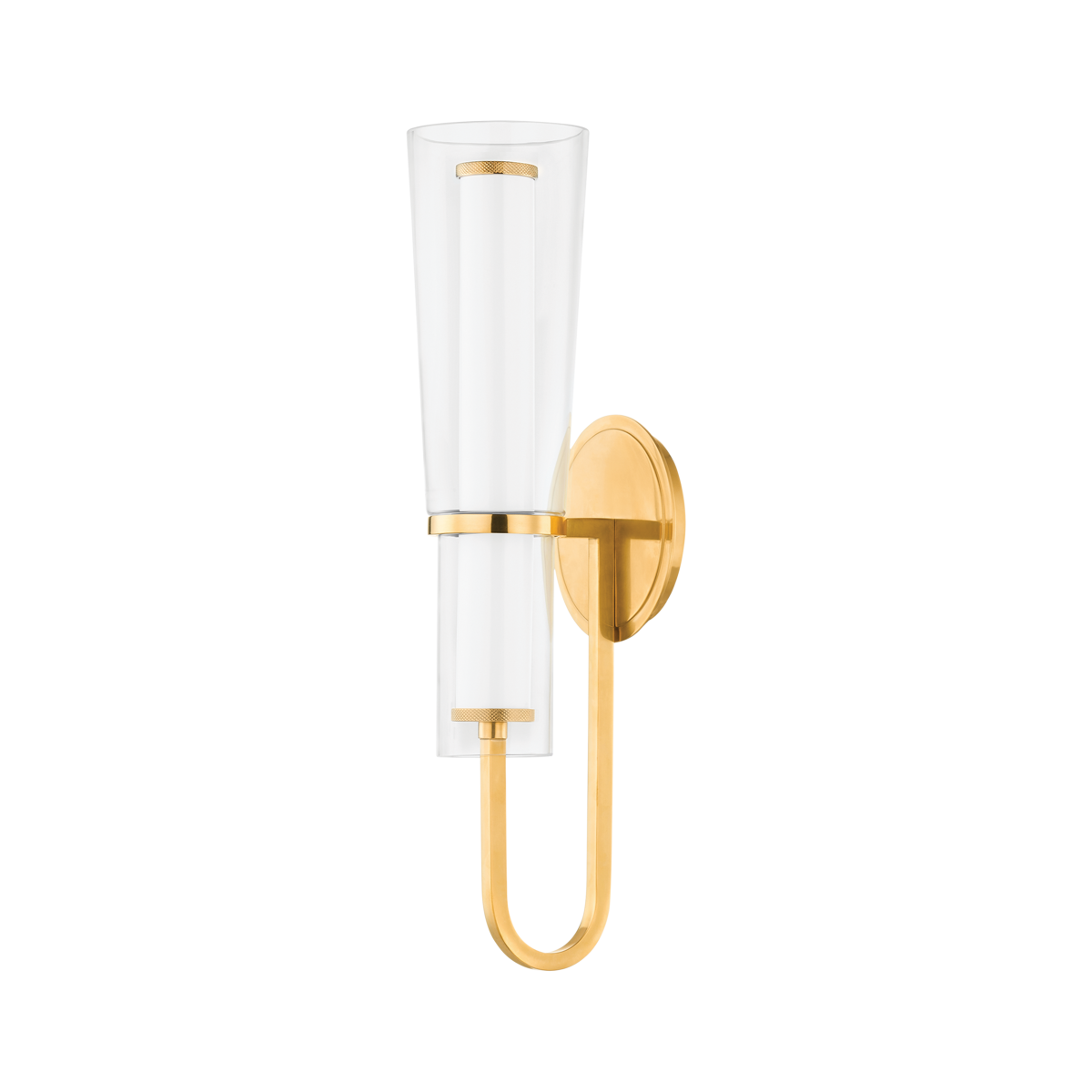 Vancouver Wall Sconce in aged brass — a Hudson Valley wall sconce for bathrooms, hallways, and living rooms at Laurie Yapp Home.