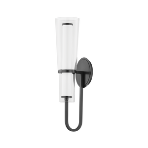 Vancouver Wall Sconce in bronze shown from a second angle to highlight the arm curve and shade silhouette.