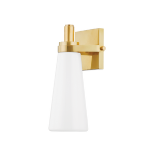 Trude Wall Sconce in aged brass — a Hudson Valley wall sconce for bathrooms, hallways, and living rooms at Laurie Yapp Home.