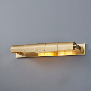 Close-up of the Oneonta Picture Light 24" in aged brass showing the arm curve and shade proportion.