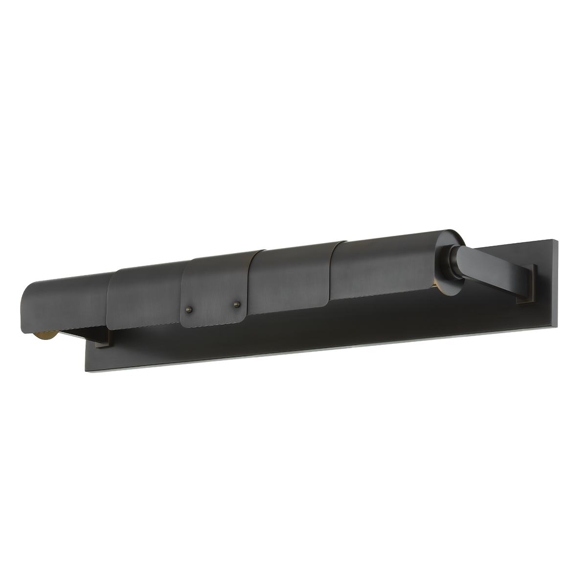 Oneonta Picture Light 24" in dark bronze shown from a second angle to highlight the arm curve and shade proportion.