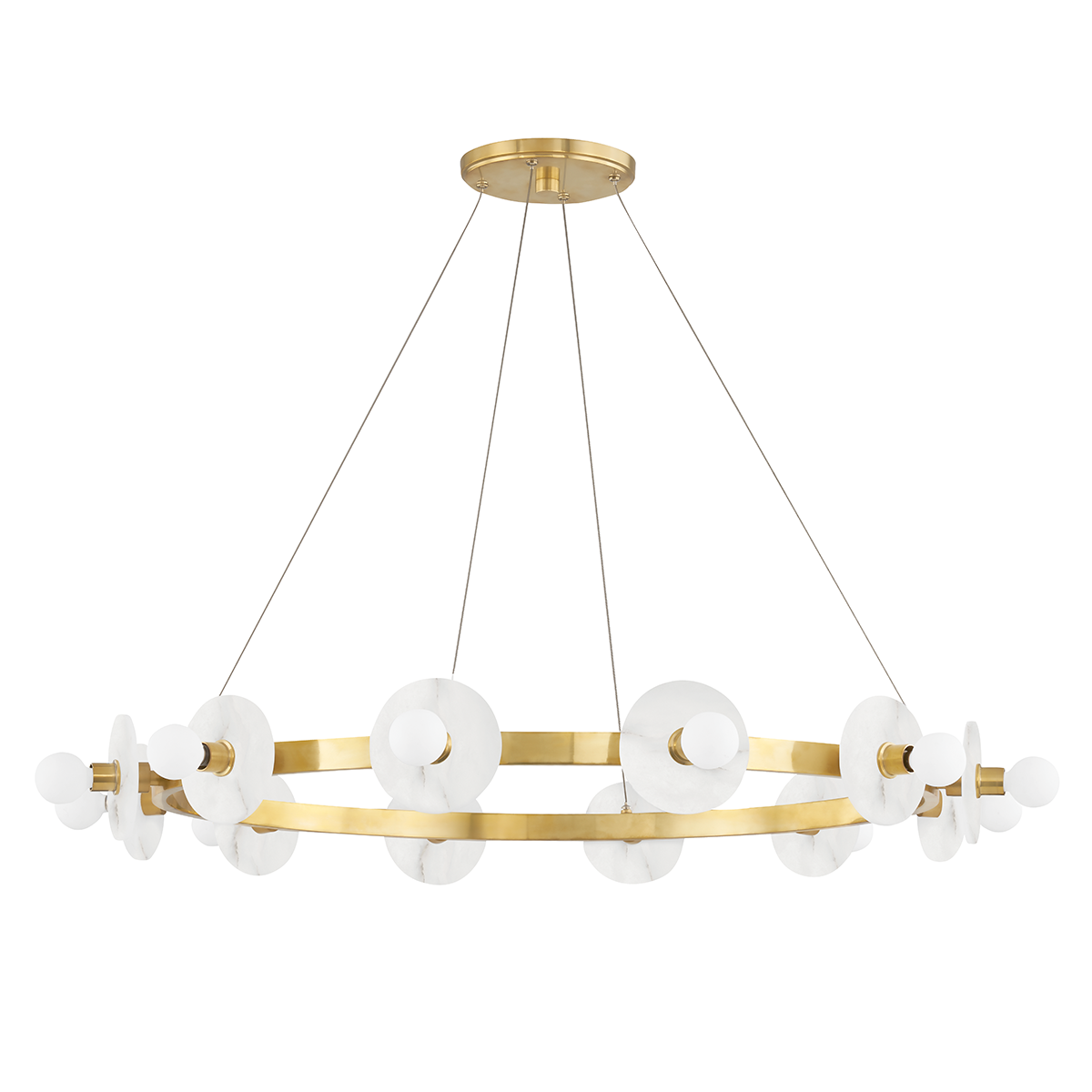 Austen Chandelier 40" x 4.75" in aged brass — a Hudson Valley chandelier for dining rooms, entries, and living rooms at Laurie Yapp Home.