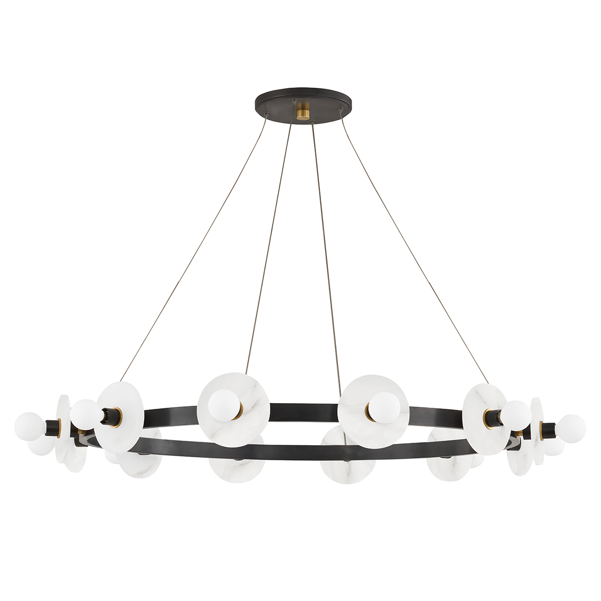 Austen Chandelier 40" x 4.75" in aged brass — a Hudson Valley chandelier for dining rooms, entries, and living rooms at Laurie Yapp Home.