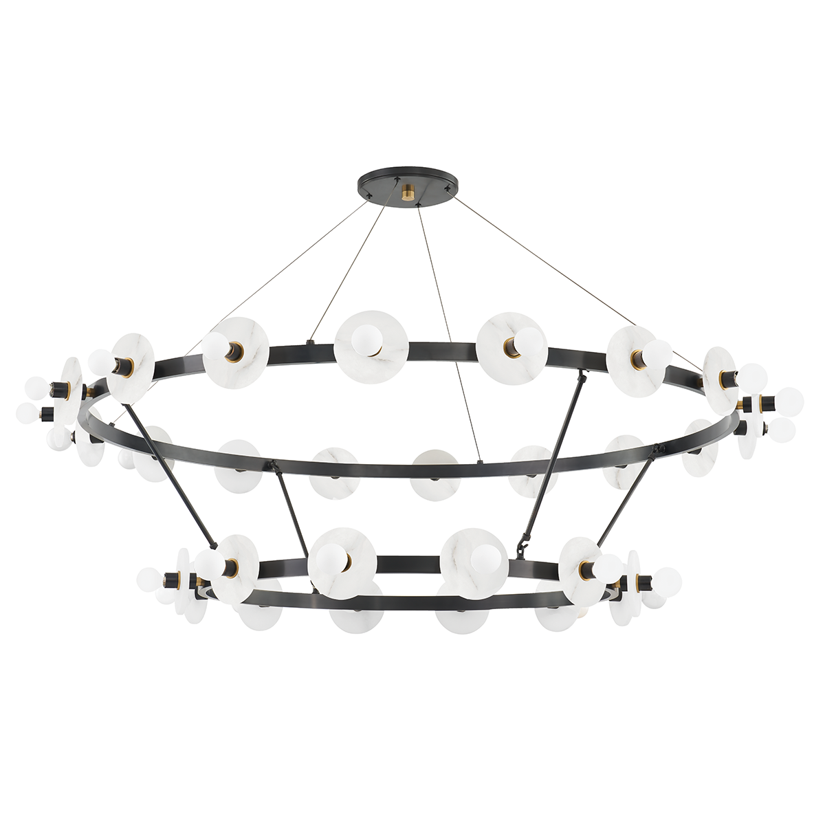 Austen Chandelier 58" x 16.75" in aged brass — a Hudson Valley chandelier for dining rooms, entries, and living rooms at Laurie Yapp Home.