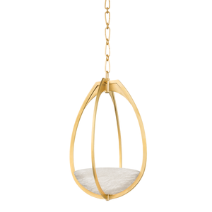 Lloyd Pendant 13.75" in aged brass — a Hudson Valley pendant for kitchens, entries, and dining rooms at Laurie Yapp Home.