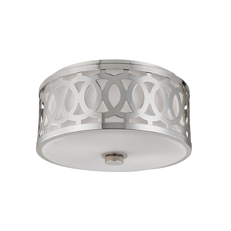 Genesee Flush Mount in polished nickel — a Hudson Valley flush mount for hallways, bedrooms, and entryways at Laurie Yapp Home.