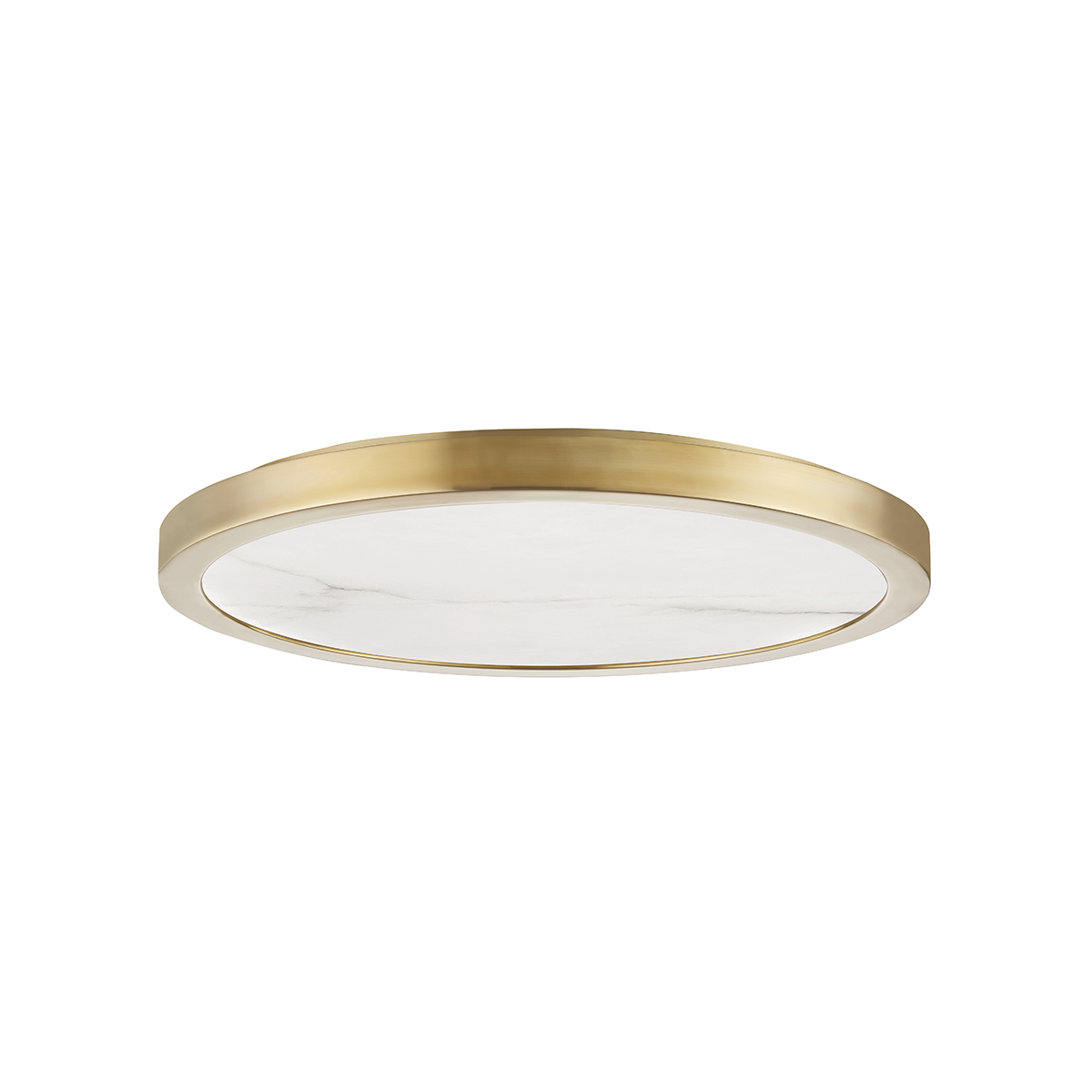 Woodhaven Flush Mount 18" in aged brass — a Hudson Valley flush mount for hallways, bedrooms, and entryways at Laurie Yapp Home.