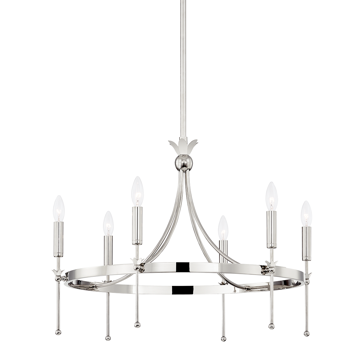 Gates Chandelier 26.75" in aged brass — a Hudson Valley chandelier for dining rooms, entries, and living rooms at Laurie Yapp Home.